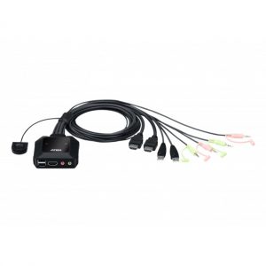 ATEN 2埠USB 4K HDMI帶線式KVM多電腦切換器 (外接式切換按鍵) (CS22H)