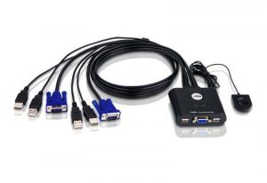 ATEN 2埠USB VGA帶線式KVM多電腦切換器(外接式切換按鍵)  (CS22U)