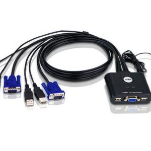 ATEN 2埠USB VGA帶線式KVM多電腦切換器(外接式切換按鍵)  (CS22U)