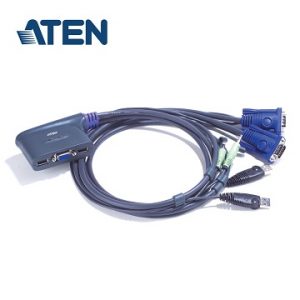 ATEN 2埠USB VGA/音訊 Cable KVM多電腦切換器(1.8公尺)  (CS62U)