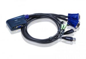 ATEN 2埠USB VGA/音訊 Cable KVM多電腦切換器(0.9公尺)  (CS62US)
