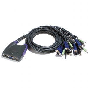 ATEN 4埠USB VGA/音訊 Cable KVM多電腦切換器(1.8公尺)  (CS64U)