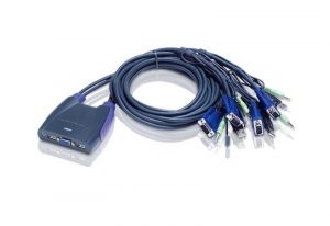 ATEN 4埠USB VGA/音訊 Cable KVM多電腦切換器(0.9公尺, 1.2公尺)  (CS64US)