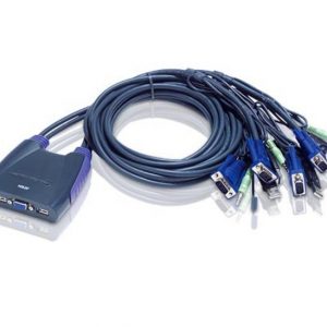 ATEN 4埠USB VGA/音訊 Cable KVM多電腦切換器(0.9公尺, 1.2公尺)  (CS64US)