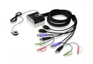 ATEN 2埠USB HDMI/音訊 帶線式KVM多電腦切換器 (外接式切換按鍵)  (CS692)