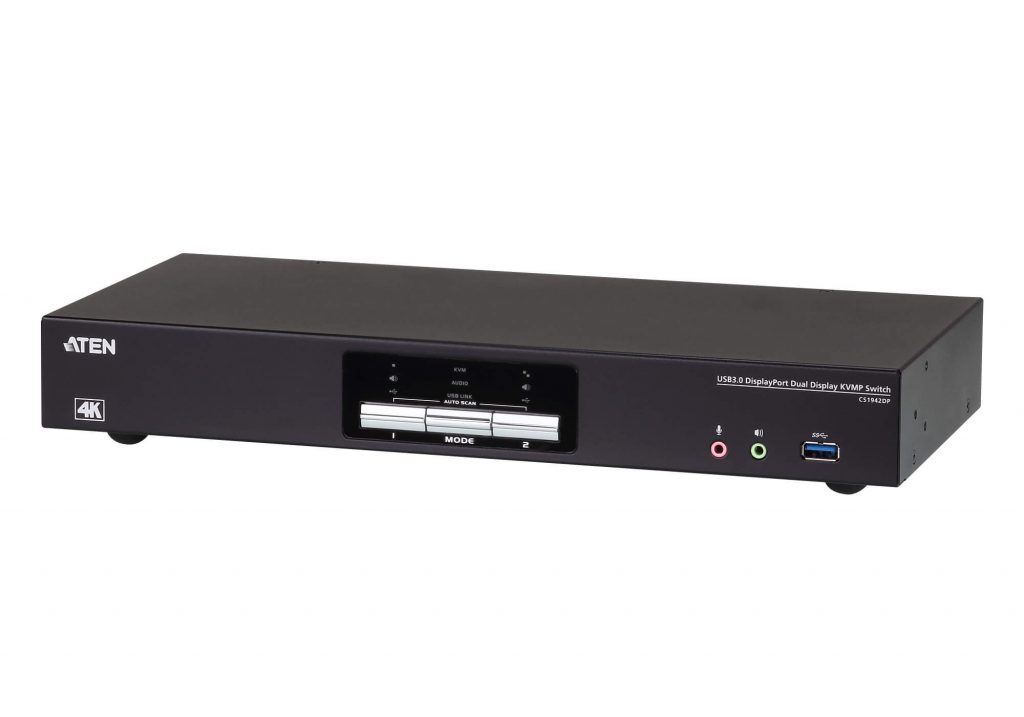 ATEN 2 埠USB 3.0 4K DisplayPort 雙螢幕KVM多電腦切換器 (CS1942DP)