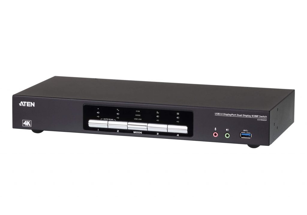 ATEN 4 埠USB 3.0 4K DisplayPort 雙螢幕KVM多電腦切換器 (CS1944DP)